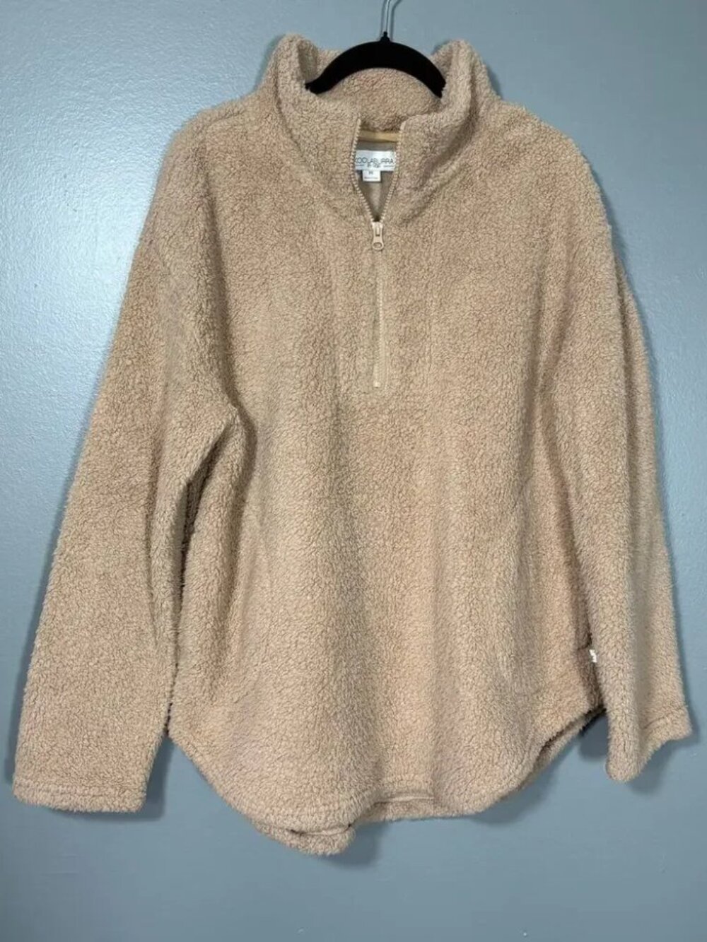Koolaburra by UGG Brushed Back Sherpa Pullover Amphora Tan Size Medium NWOT